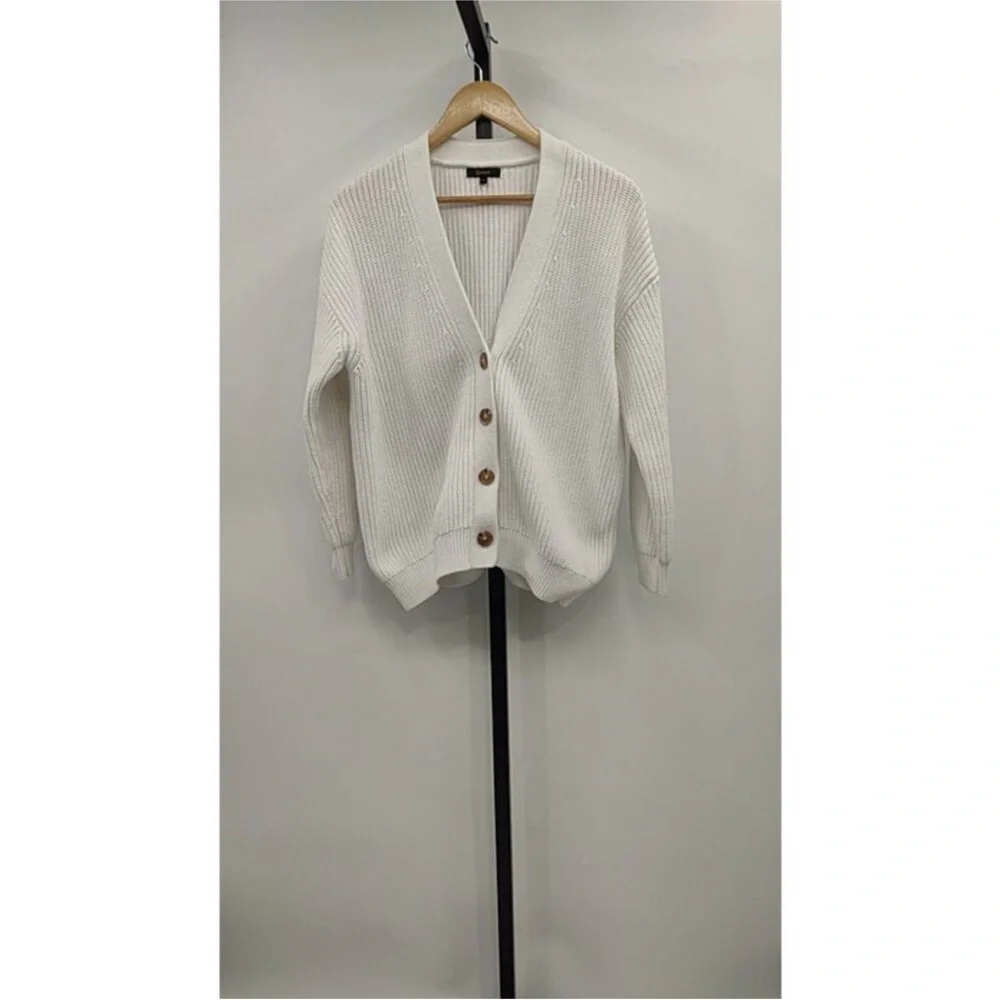 Quince 100% Organic Cotton Oversized Boyfriend Cardigan S - Picture 5 of 7